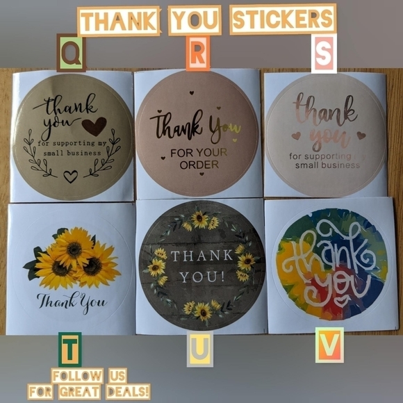 100 Thank You Stickers 2" Round or 2"x3" Fragile Sticker - Picture 3 of 3